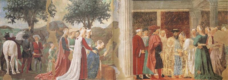 Piero della Francesca The Discovery of the Wood of the True Cross and The Meeting of Solomon and the Queen of Sheba oil painting image
